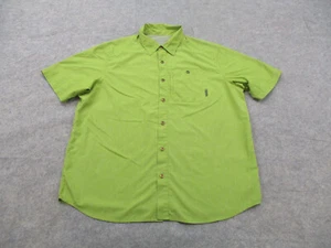 Merrell Shirt Mens Extra Large Green Hiking Short Sleeve Button Up Camp UPF - Picture 1 of 9