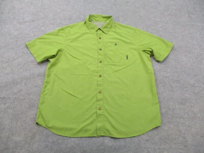 Merrell Shirt Mens Extra Large Green Hiking Short Sleeve Button Up Camp UPF - Image 1 of 4