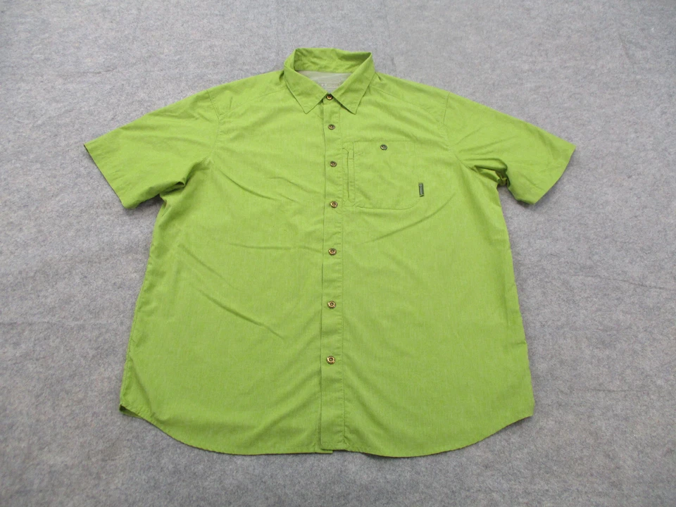 Merrell Shirt Mens Extra Large Green Hiking Short Sleeve Button Up Camp UPF - Image 1 of 4