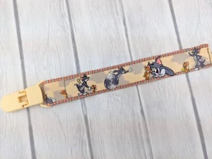 Pacifier Clip Holder Pacifier Holder Ribbon Baby Gift Stocking Stuffer Tom Jerry - Picture 1 of 3