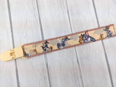 Tom and Jerry Pacifier Clip Holder Pacifier Holder Baby Gift Stocking Stuffer - Image 1 of 3