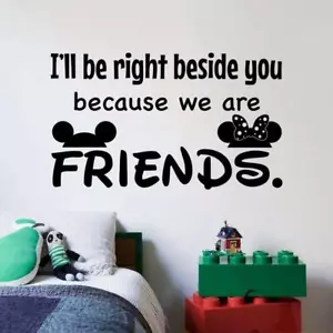 Friends Quote Mickey Minnie Cartoon Home Room Wall Sticker Vinyl Art Decal Decor - Picture 1 of 5