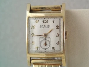 VINTAGE  MENS GOLD FILLED GRUEN CURVEX  WRISTWATCH RUNNING - Picture 1 of 18