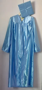 Light Blue Shiny Cap & Gown - Picture 1 of 9