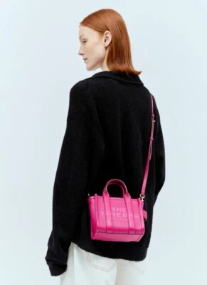 NUEVO CON ETIQUETAS {Marc Jacobs} El MINI Bolso de Mano de Cuero #955 ROSA LÁPIZ LABIAL - Bolso Bandolera Foto 1 de 4