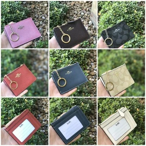 NWT Coach Mini Skinny ID Case Crossgrain Key Ring Coin Case - Picture 1 of 45