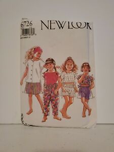 New Look 6726 Girl's Tops, Pants & Shorts Pattern - Size 3-8 sewing pattern