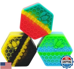 Vegcorn 26ml Hexagon Silicone Wax Concentrate Containers Non-stick Jars (3) - Picture 1 of 5