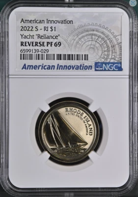 2022 S REVERSE Proof YACHT RELIANCE Innovation Dollar NGC PF69 - Image 1 of 2