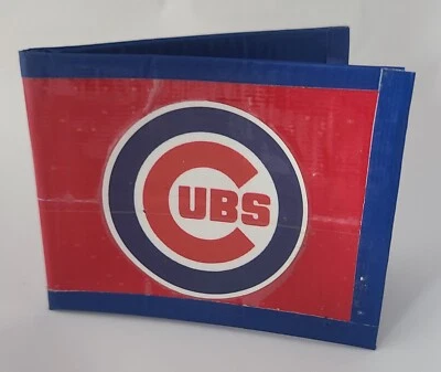 Chicago Cubs Bi-Fold Duct Tape Wallet MLB Baseball handmade minimalist - Image 1 of 3