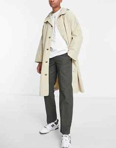 ASOS DESIGN Relaxed Lightweight Parka in Stone | Medium 40" ✅ Fast 🚚 - Picture 1 of 2