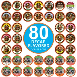 Flavored Decaf Coffee Pods Variety Pack Compatible with Keurig K Cups Brewers, 8 - Picture 1 of 12