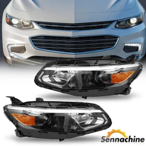 Halogen Headlight Headlamp House LH+RH Pair For Chevrolet Malibu 2016 2017 2018 - Picture 1 of 12