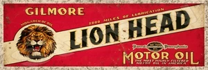 Gilmore Lion Head Motor Oil Metal Sign 6" x 18" - Picture 1 of 1