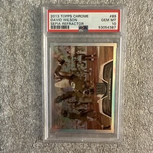 2013 Topps Chrome SEPIA REFRACTOR #89 DAVID WILSON /99 PSA 10 New York Giants