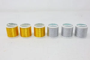 6 Madeira Classic Rayon Embroidery Thread 40 200M-Silver #41 & Gold #8 NE - Picture 1 of 5