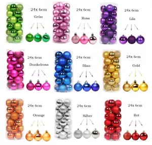 24 Weihnachtskugel Ø6cm Set Kunststoff Christbaumkugel Bruchfest Baumschmuck UF - Bild 1 von 6