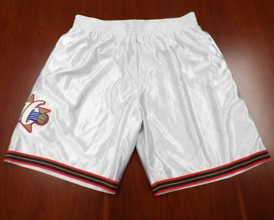 MITCHELL & NESS NBA HWC PHILADELPHIA 76ERS 75TH SILVER SWINGMAN SHORTS SIZE XL - Image 1 of 4