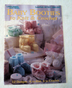 Leisure Arts  Baby Booties to Knit and Crochet  Pattern Booklet #2731