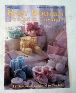 Leisure Arts Baby Booties to Knit and Crochet Pattern Booklet #2731 - Picture 1 of 3
