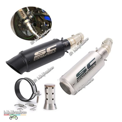 Tubo de escape medio silenciador deslizable de 2"" para Kawasaki Ninja 300 EX300 2013-2018 Foto 1 de 4