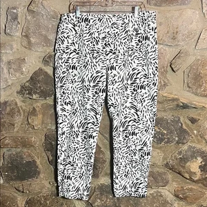Hope & Harlow Size 16 Hi Rise White Black Women’s Cropped Stretch Pants - Picture 1 of 6