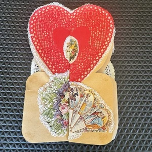 Vintage Tri-fold Valentine Card Handmade 1978 Floral Courting Love Ephemera - Picture 1 of 13