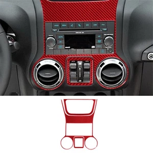 For Jeep Wrangler JK 2011-2017 Central Control Radio Trim TYP-A Carbon Fiber Red - Picture 1 of 12