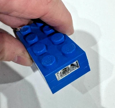 LEGO Blue 2x4 Brick LED Light Torch Keychain – Works Perfectly – LEGO Movie Era - Image 1 of 3