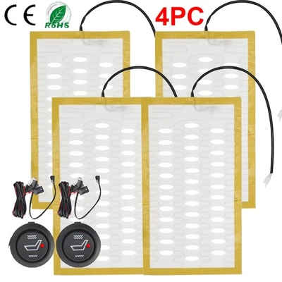 Seats Carbon Fiber Heated Seat Heater Pad Kit Car Cushion Switch 12V Universal - Image 1 of 4