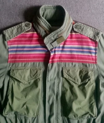 Chaqueta Denim & Supply Ralph Lauren M-65 Para Hombre M Field India Azteca Rayas Usada en Excelente Condición Foto 1 de 4