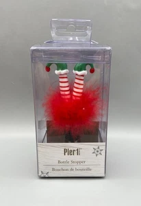 Pier 1 Upside Down Elf Flasche Wein Stopfen Weihnachten Motiv Barware süß NEU - Bild 1 von 7