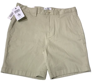NUEVO CON ETIQUETAS AN ORIGINAL PENGUIN Pantalones Cortos Para Hombre Calce Ajustado Elastizados 8" Entrepierna Caqui Talla 32 - Imagen 1 de 5