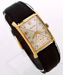 Reloj Pulsera Bulova Elegante Estilo Tanque Oro Amarillo 14k Hombre Elegante Deco, Gran Corredor - Imagen 1 de 12