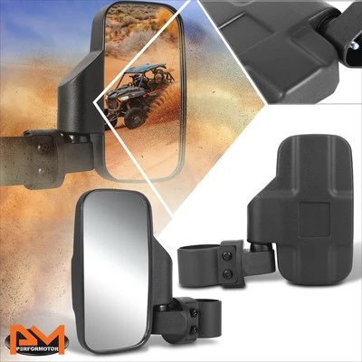 Универсальные текстурированные прямоугольные выпуклые боковые зеркала для мотовездеходов с креплением на каркас - Изображение 1 из 4