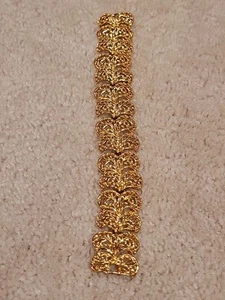 VINTAGE NAPIER GOLD TONE BRACELET 7" - Picture 1 of 8