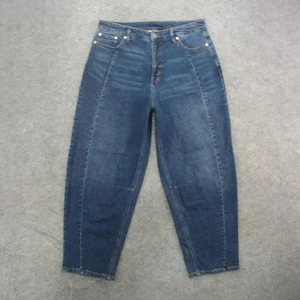 ON 34th Jeans pantaloni denim elasticizzati donna 16/33 blu vita alta gamba affusolata - Foto 1 di 11