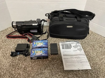 JVC GR-SXM240 Compact VHS Camcorder w/Battery Manual Tapes AC Adapter Bag WORKS - Image 1 of 4