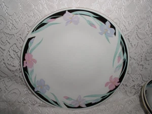 5 Pcs. Dinner Salad Soup Tienshan Isabella Black Iris Purple Blue Pink Flower - Picture 1 of 9