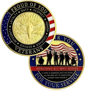 Military service commemorative challenge coin veterans gift - Picture 1 of 5