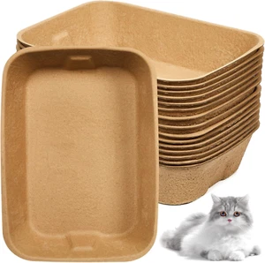 15 Pack Disposable Litter Boxes for Cats Small Disposable Litter Trays Paper Kit - Picture 1 of 7