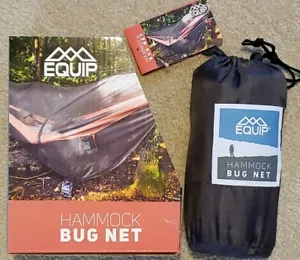 Equip Portable Gray Hammock Bug Mosquito Net for Camping Hiking 12oz & Guylines - Picture 1 of 4