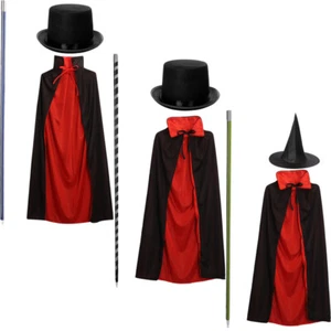 Erwachsene Kinder Zauberstab Zubehör Cape Fancy Hut Fotografie Cosplay Neu 1Set - Bild 1 von 39