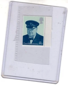 GB Winston Churchill Centenary 4.5 Pence Stamp Queen Elizabeth 2nd - Picture 1 of 1