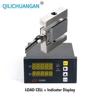 S Type Load Cell Weighing Sensor + Indicator Display Test Force Weight Pressure - Image 1 of 4
