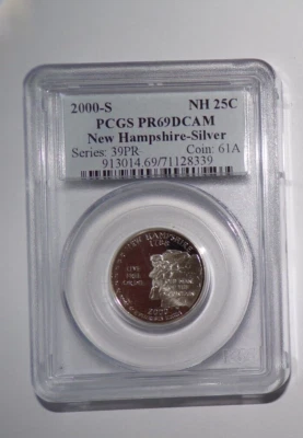 2000-S SILVER New Hampshire State Quarter - PCGS PR69DCAM - Image 1 of 2