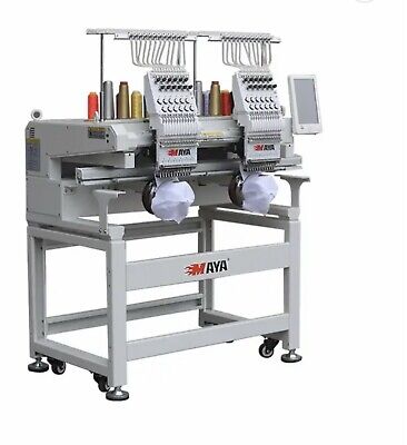 ￼ Commercial 1202 Two Heads Multi-function Garment, Cap/Hat Embroidery Machine • 10,000$