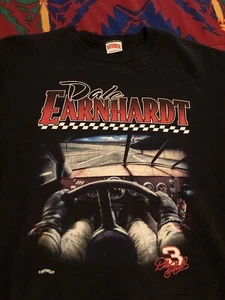 VINTAGE 90s Dale Earnhardt NASCAR Sweatshirt Mens M/L Black Nutmeg VTG - Bild 1 von 6