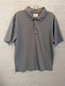 Grand Slam Performance Golf Polo Shirt Mens Large Gray Striped Airflow - Picture 1 of 6