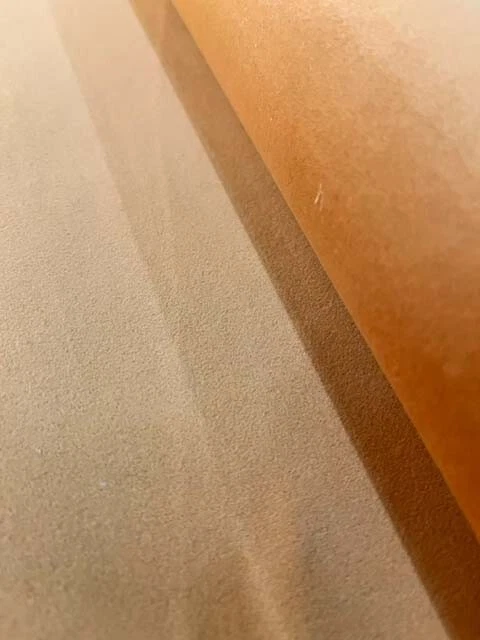 SADDLE BROWN Suede suedetex Upholstery Fabric 58" Wide By The Yard - Image 1 of 2